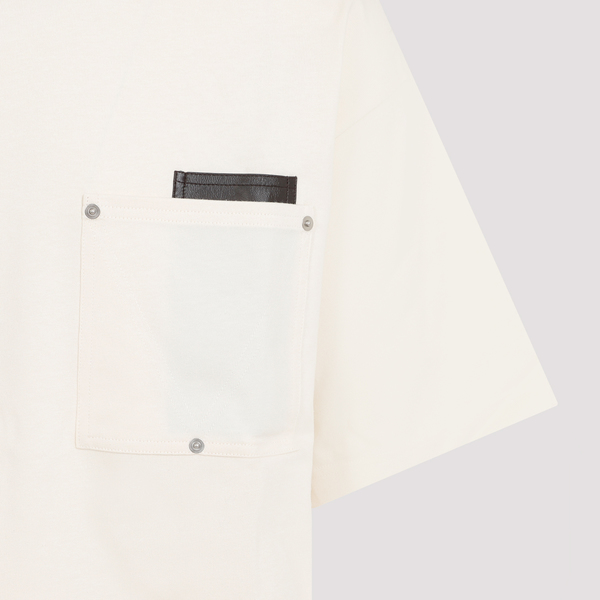 Bottega Veneta Leather Pocket T-Shirt - Soap White | Garmentory