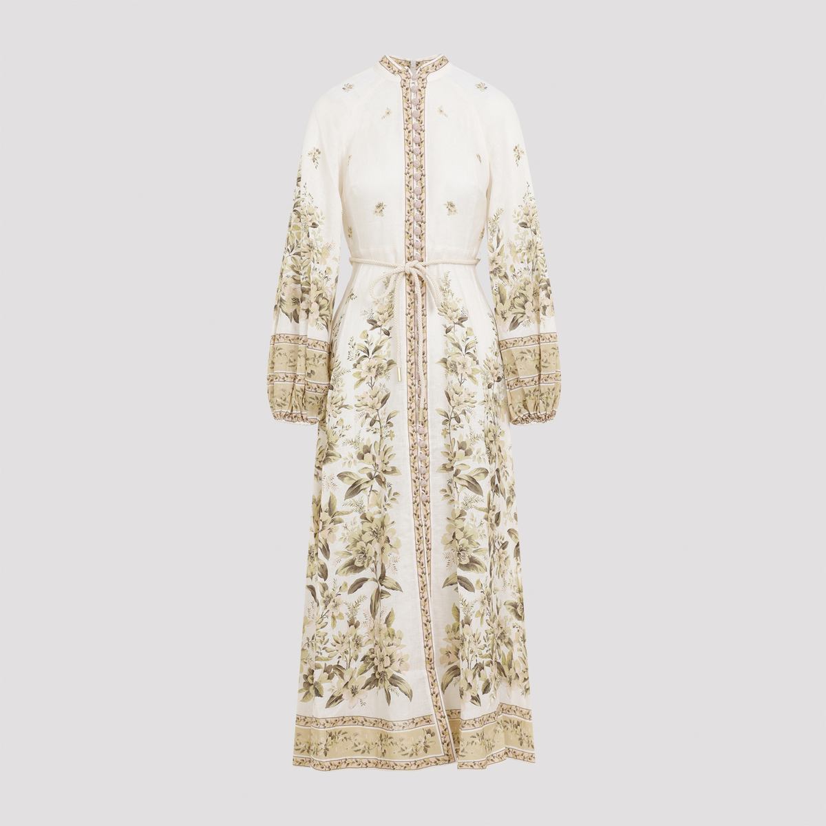 Zimmermann Golden Buttoned Midi Dress - Multicolour | Garmentory