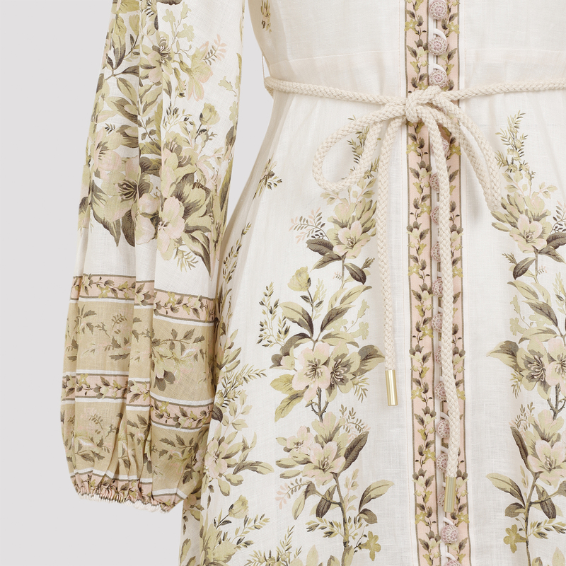 zimmermann golden buttoned midi dress Zimmermann Rebellion Golden Bloom Drape Midi Dress main image 0