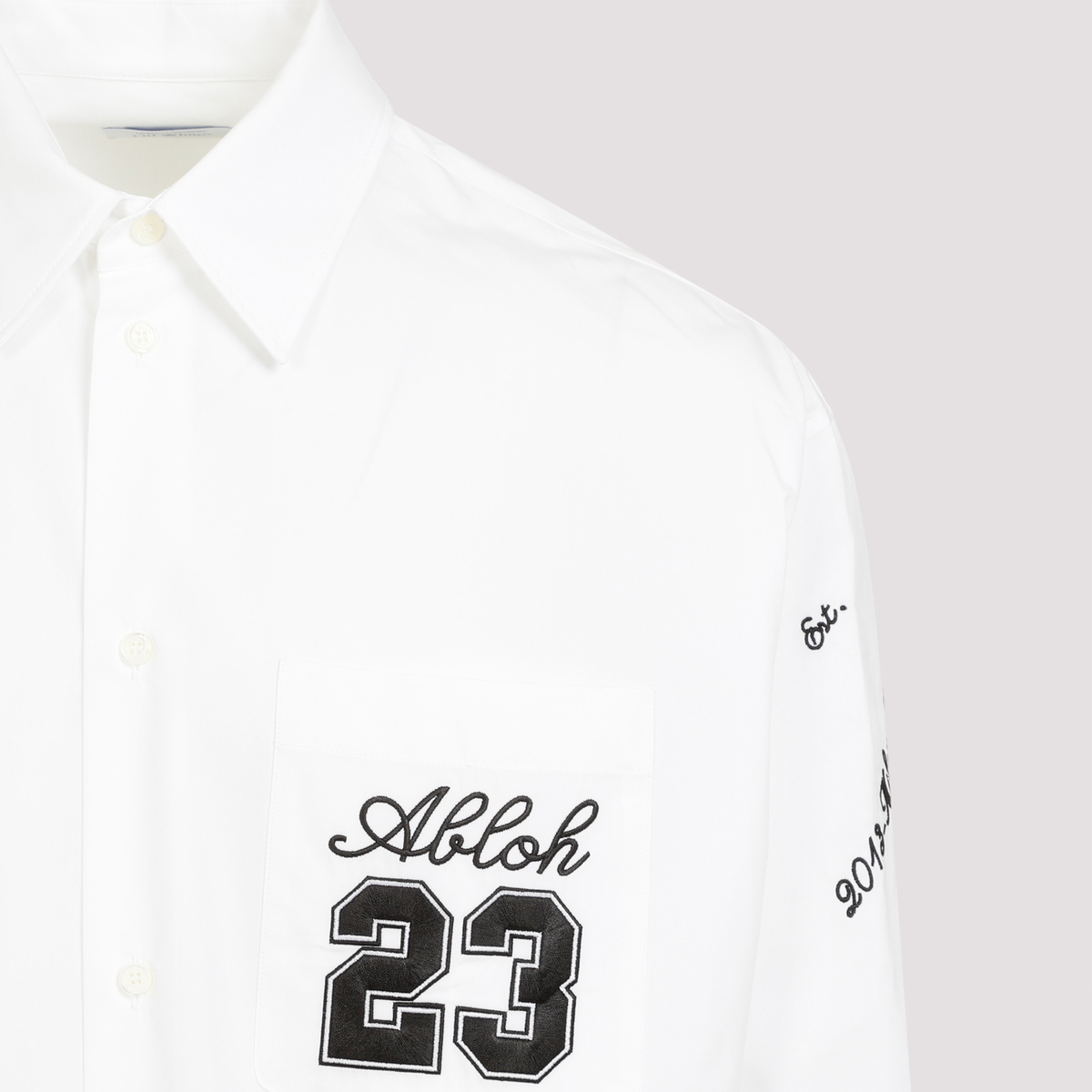 Off-White 23 Logo Heavycot Overshirt - White/Black | Garmentory