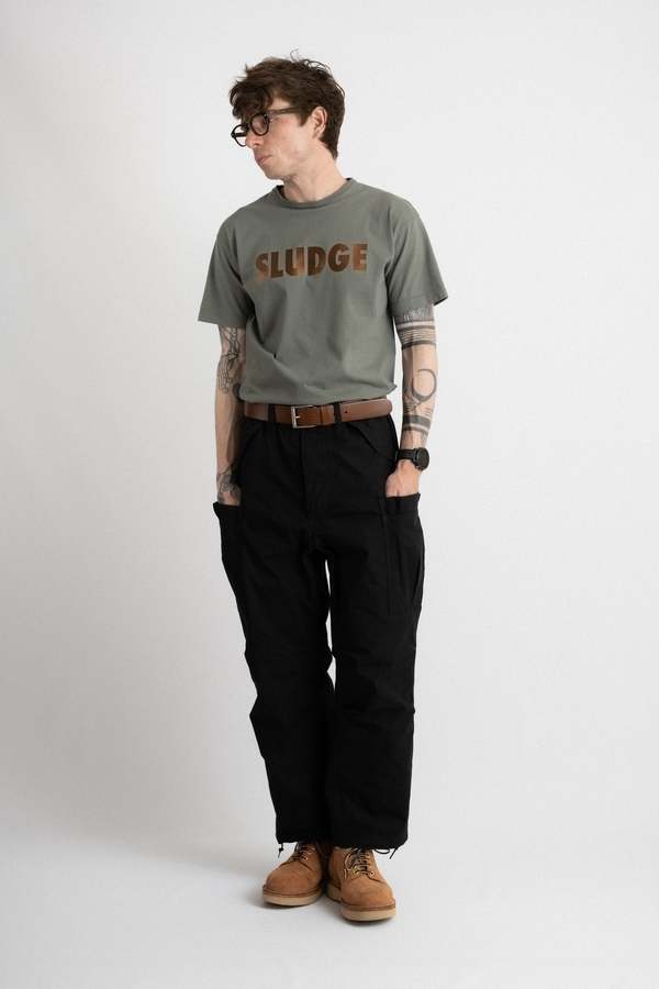 パンツ SASSAFRAS OVERGROWN PANTS [black S] SASSAFRAS『OVERGROWN PANTS(MILITARY SATIN)』(BLACK) – Reggieshop
