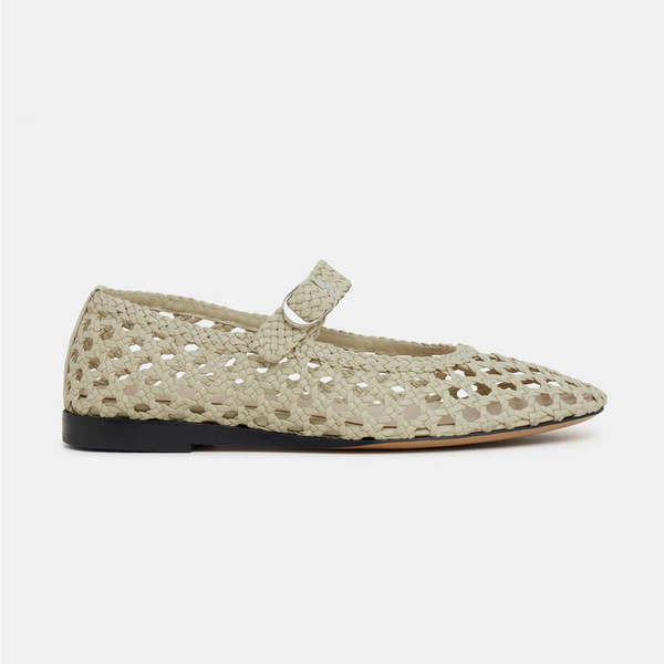 LE MONDE BRYL Woven Mary Jane - Ecru Leather