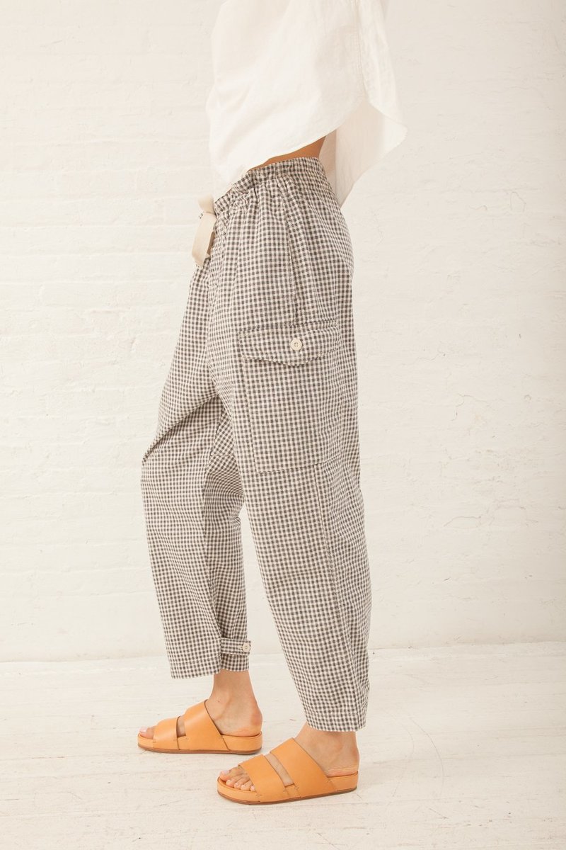 Chimala Military Drawstring Work Pants - Gingham Check | Garmentory