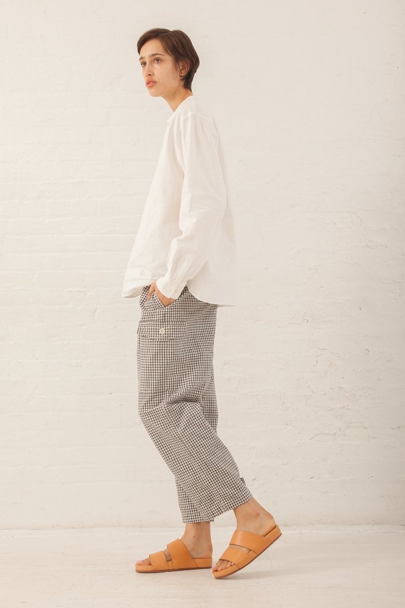 パンツ chimala DRAWSTRING MILITARY PANTS Chimala Military Drawstring Work Pants - Gingham Check | Garmentory
