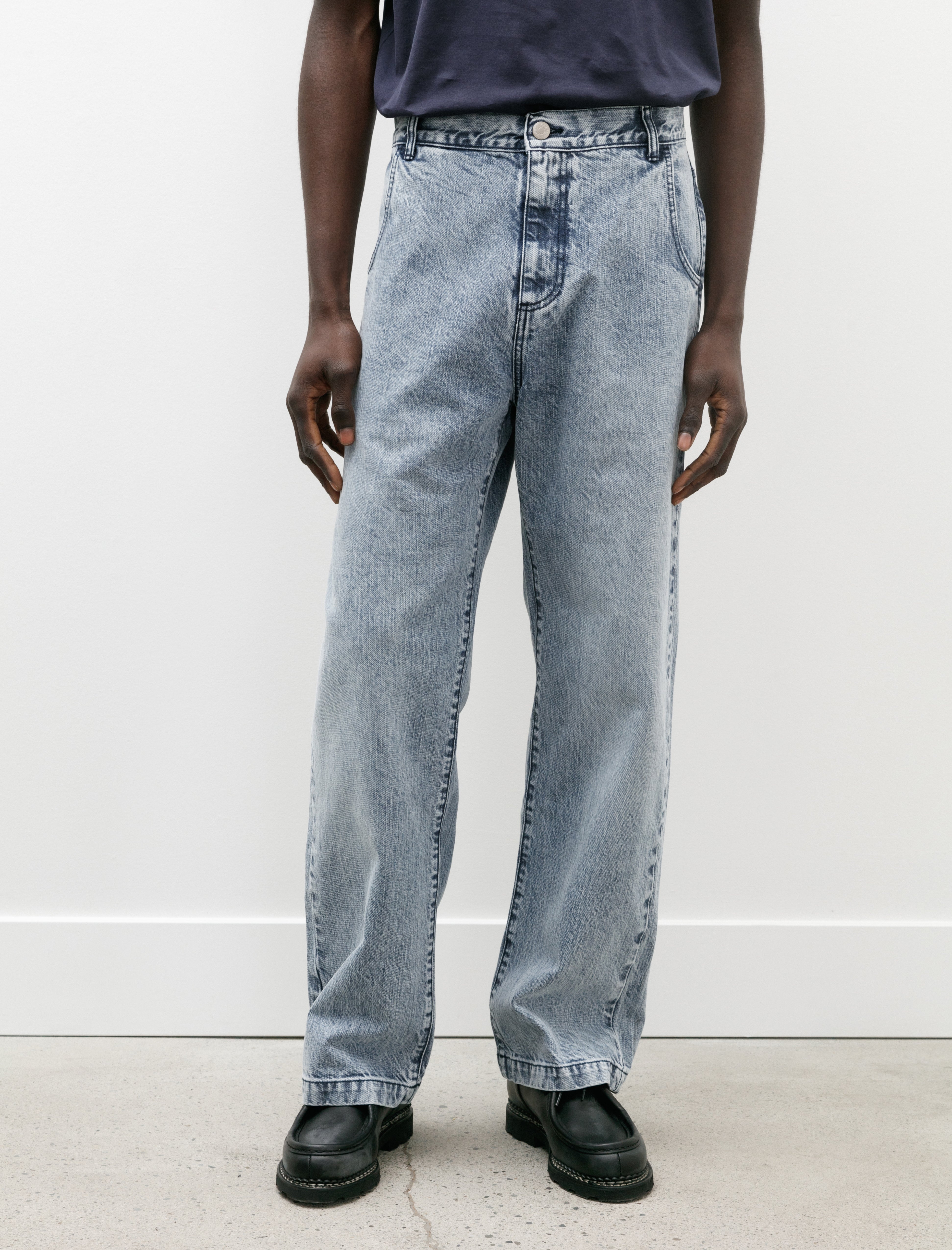 mfpen Straight Cut Jeans - Striped Blue | Garmentory