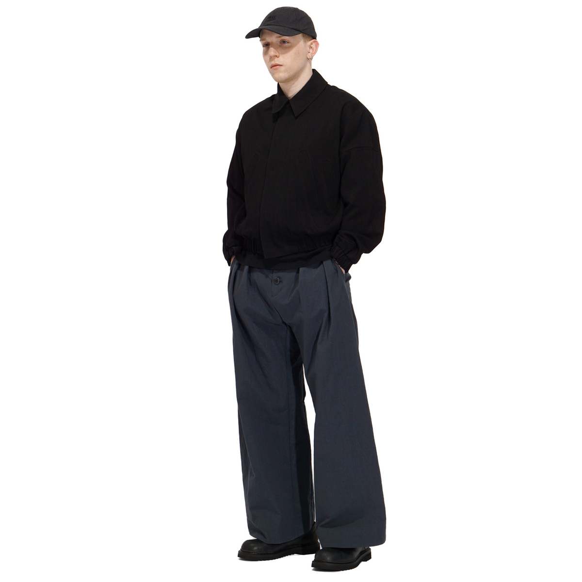 Common Divisor Basel Triple Pleat Pants - Navy | Garmentory