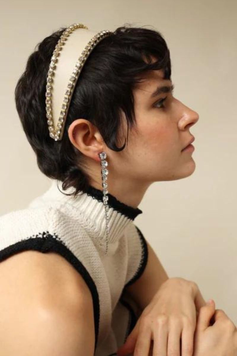 lelet Crystal Spine Earrings Silver Garmentory