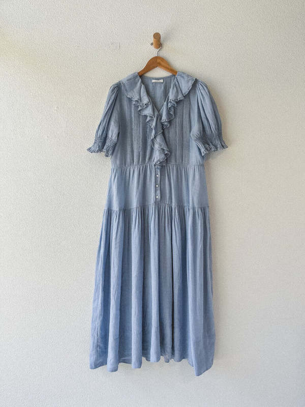 doen light blue dress Doen Ruffle Front Dress