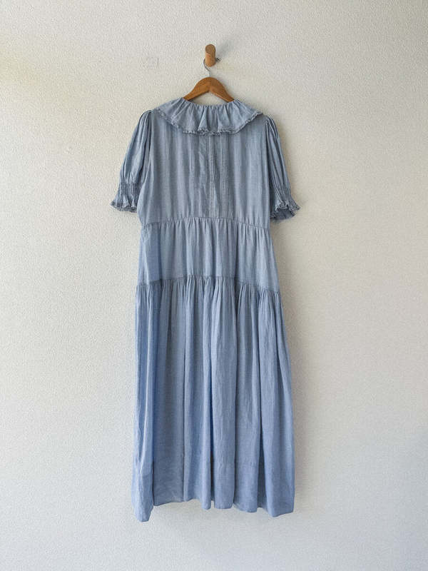 Doen Ruffle Front Dress - Light Blue on Garmentory Doen Ruffle Front Dress - Light Blue on Garmentory