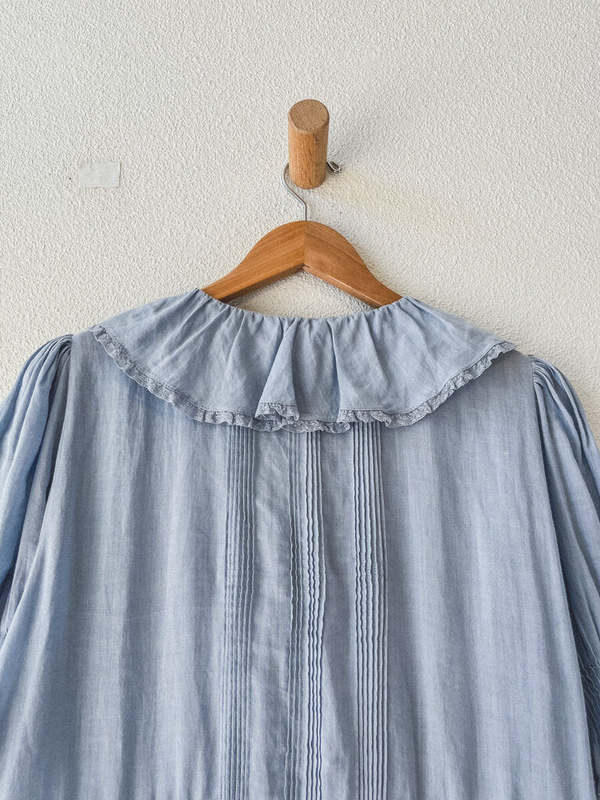 Doen Ruffle Front Dress - Light Blue on Garmentory Doen Ruffle Front Dress - Light Blue on Garmentory