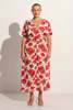 Faithfull the Brand Bellavista Midi Dress - Isadora Floral Red - Thumbnail 7