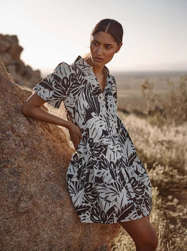 Brochu Walker Havana Printed Mini Dress - Palm Combo | Garmentory