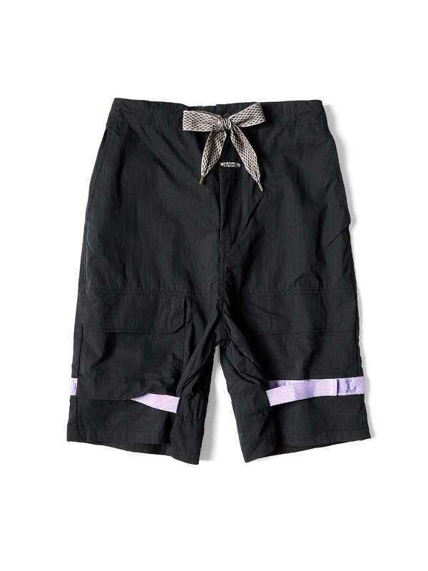 Kapital Rip Stop Nouvelle Shuttle Shorts - Black/Purple