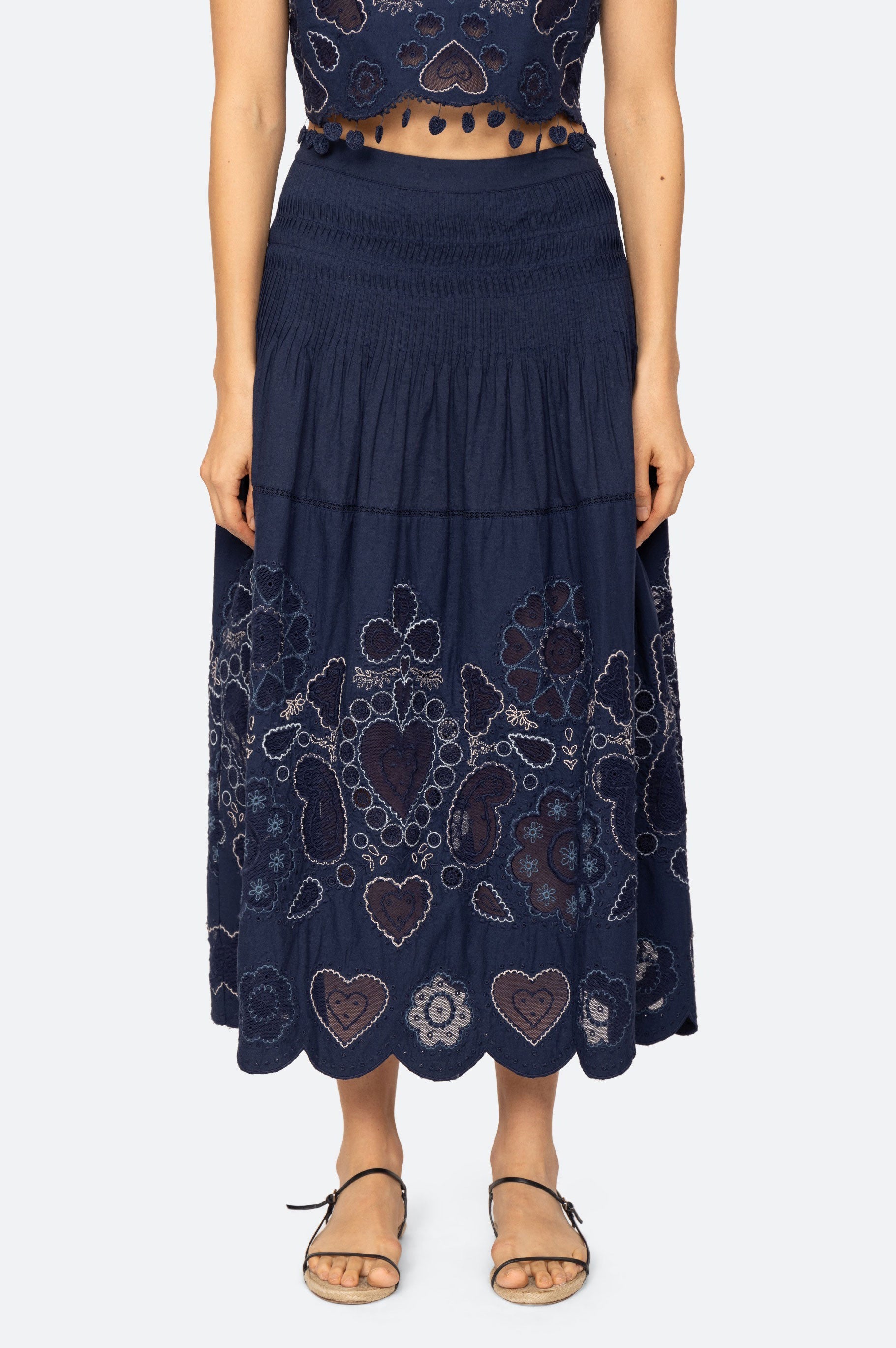 Sea NY Jeanetta Eyelet Skirt - Navy | Garmentory