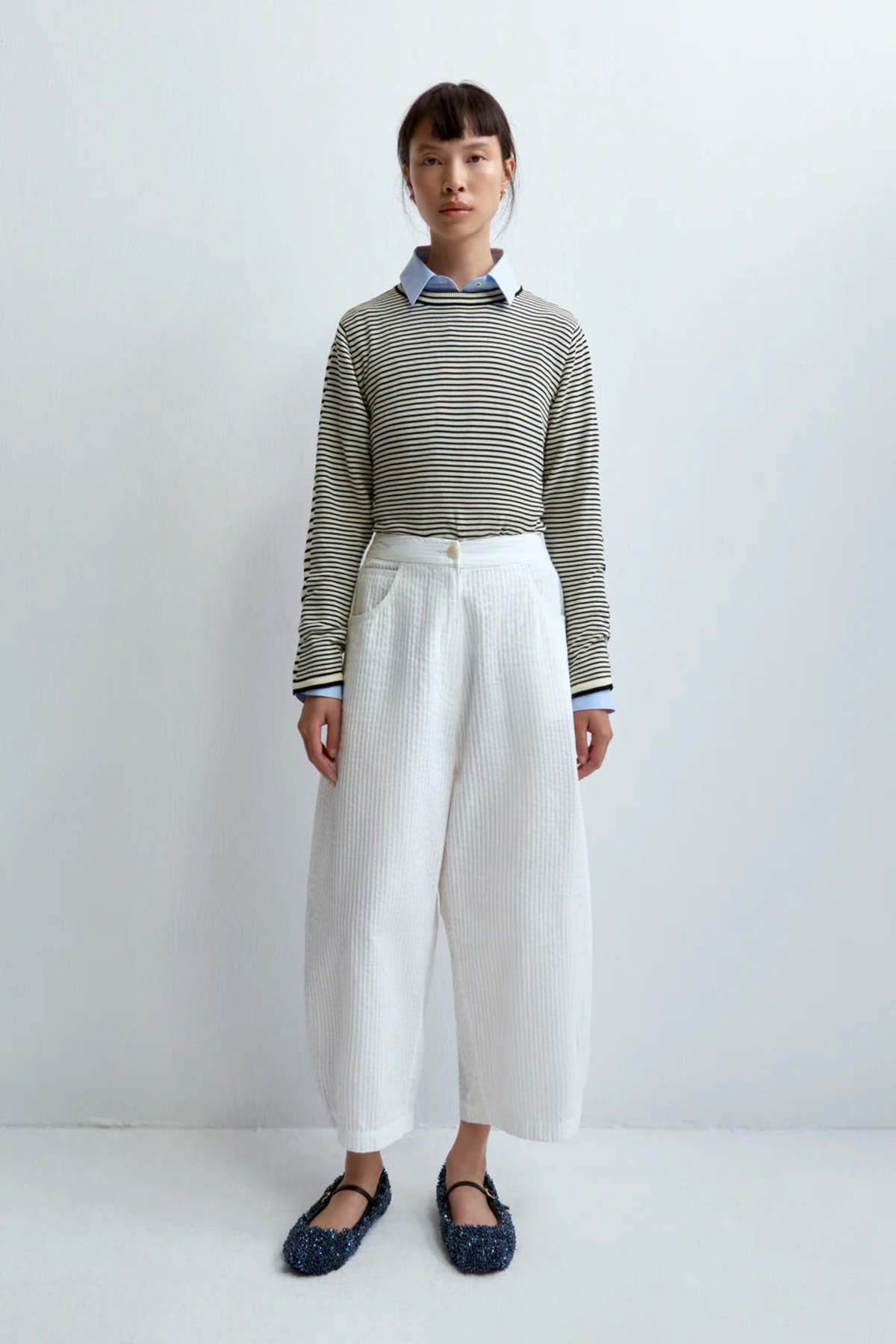 Cordera Tubular Curved Pants - White | Garmentory
