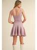 Mable Hazel Bow Detail Fit and Flare Knit Mini Dress - Mauve - Thumbnail 4