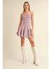 Mable Hazel Bow Detail Fit and Flare Knit Mini Dress - Mauve - Thumbnail 6