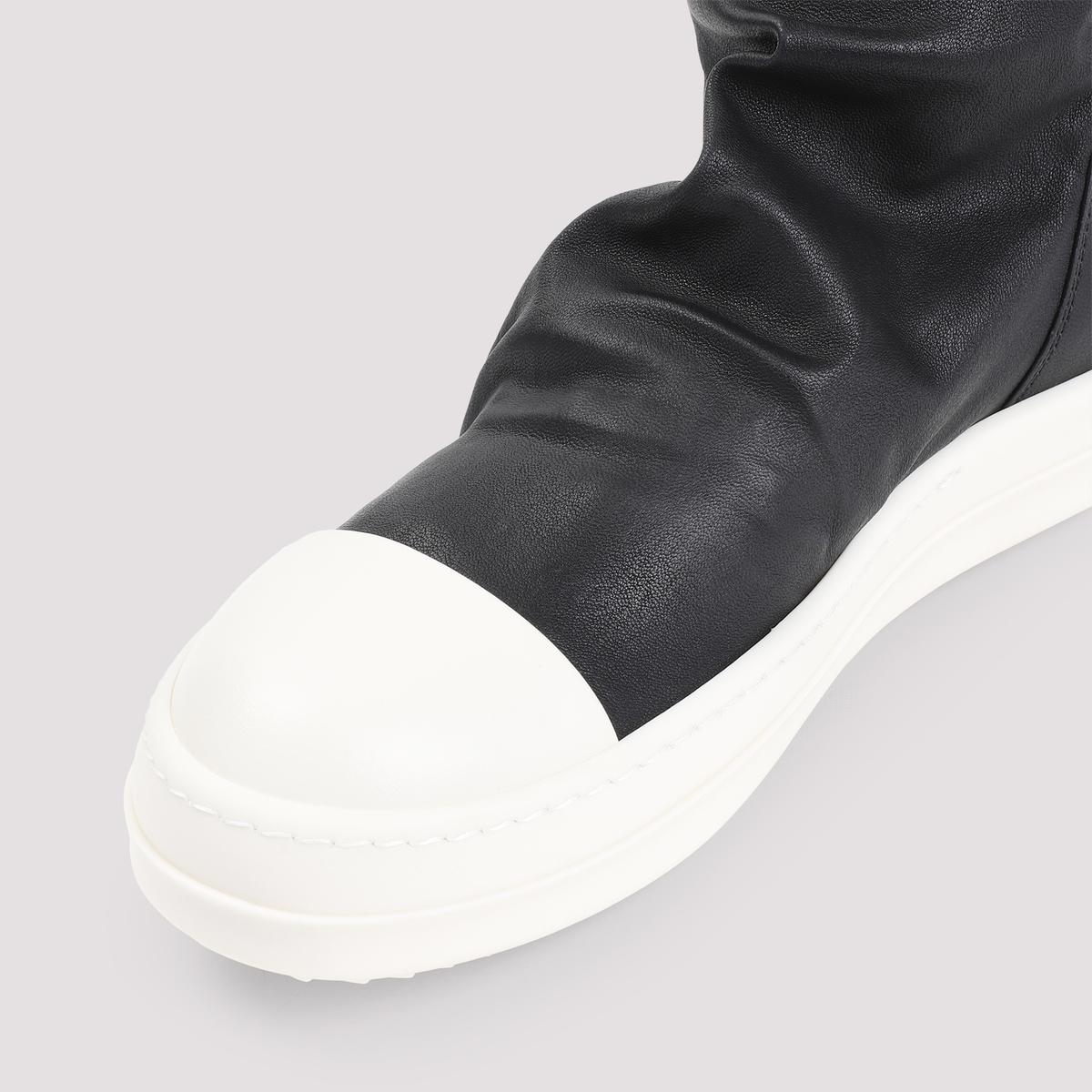 Rick Owens Knee High Stocking Sneakers - Black/Milk | Garmentory