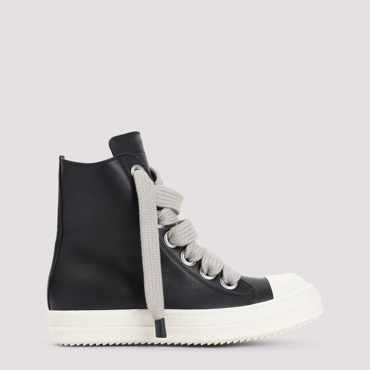 Rick Owens Jumbolaced Hi Top Sneakers - Black/Pearl | Garmentory