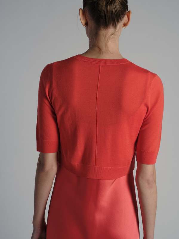 Saint Art Norah Crop Sweater - Coral Saint Art Norah Crop Sweater - Coral