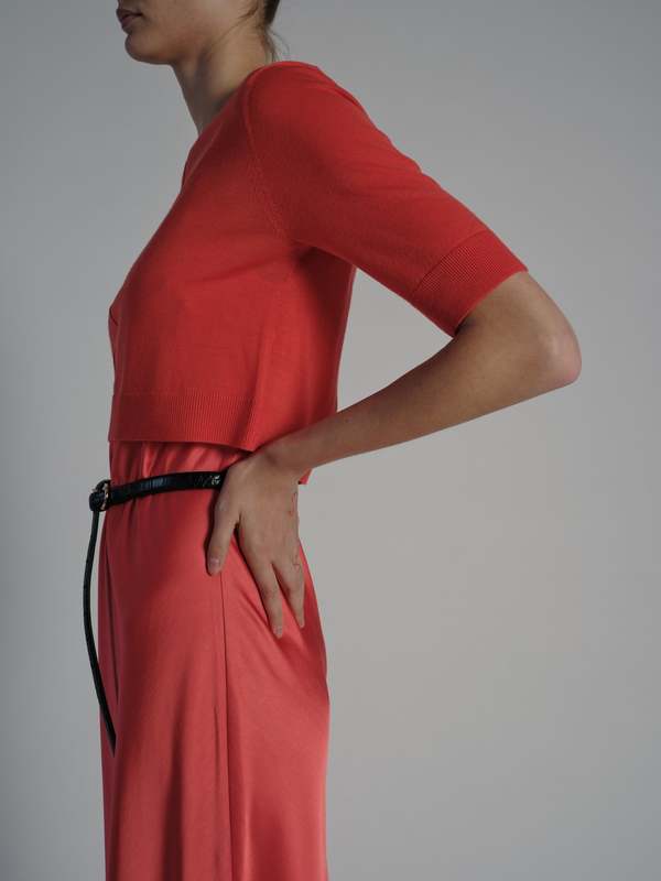 Saint Art Norah Crop Sweater - Coral Saint Art Norah Crop Sweater - Coral