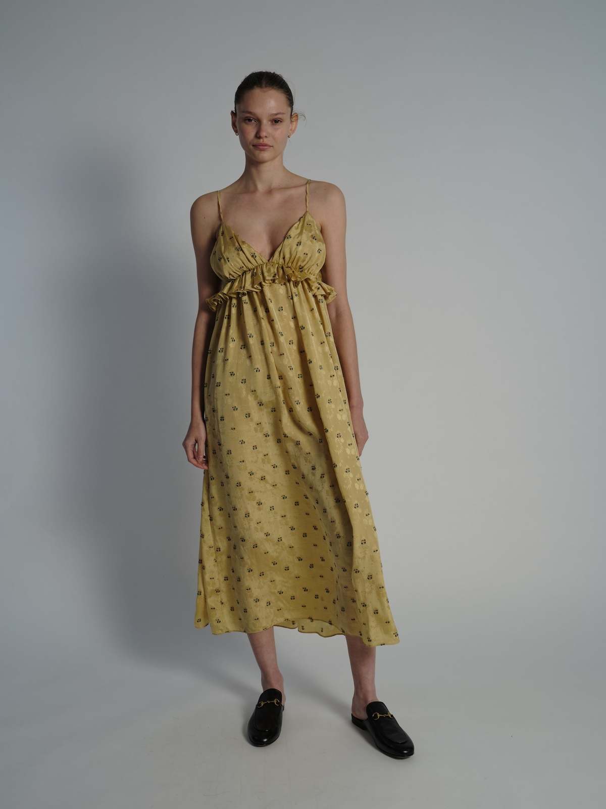 Saint Art Sara Metallic Dress - Gold | Garmentory