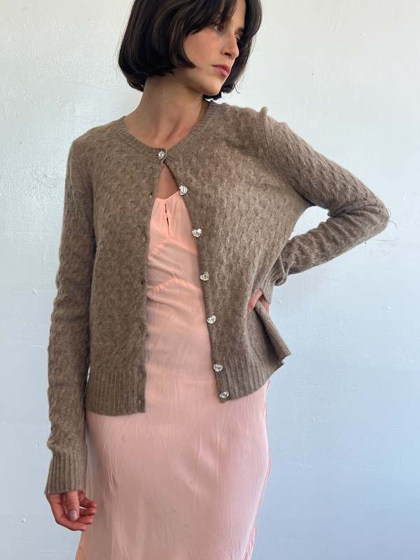 Jagger Button Cardi - Khaki
