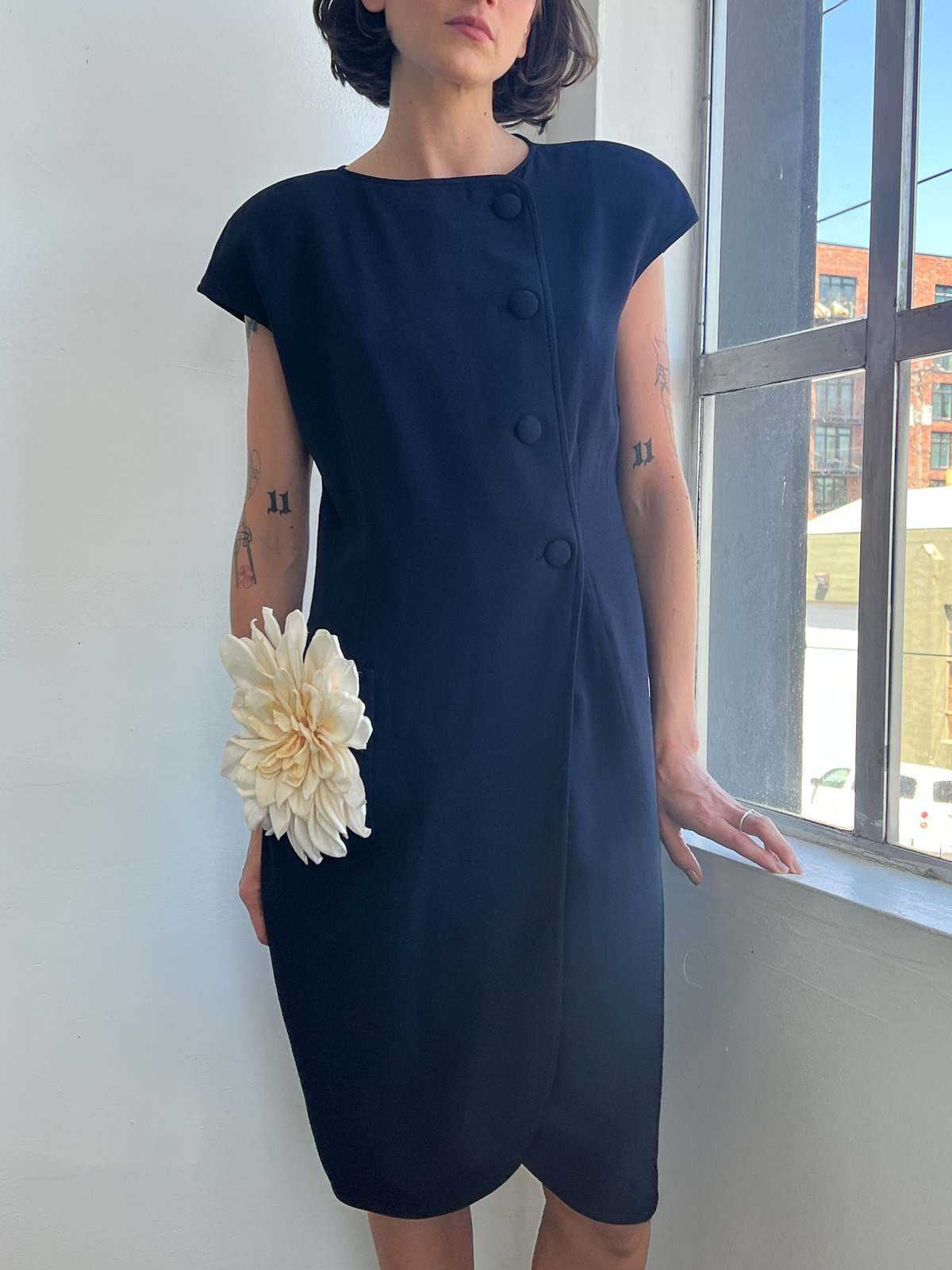 navy blue winter ball dresses Navy Blue V-Neck Ball Gown Prom Dress Formal Dress