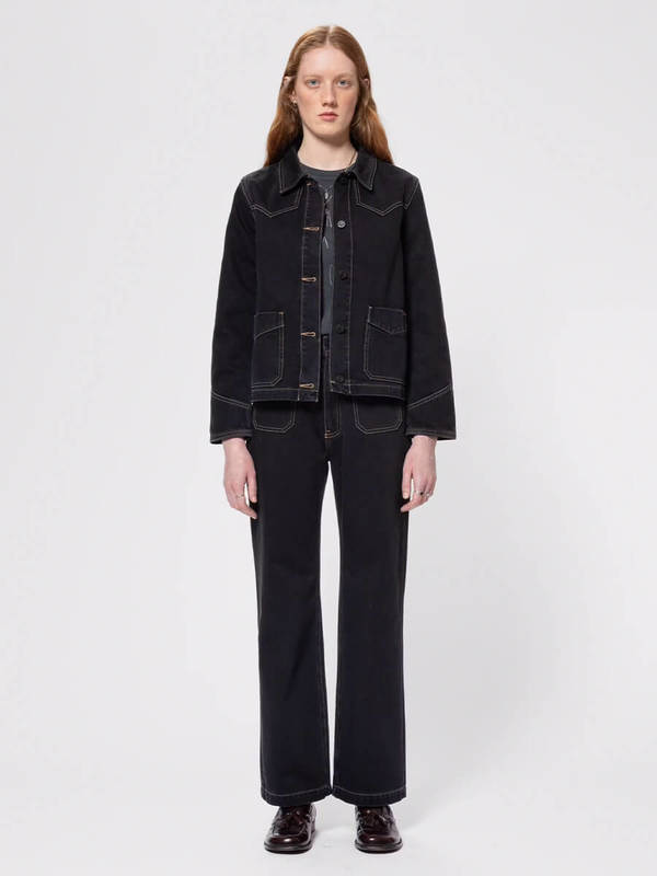 Nudie Jeans Kelly Western Denim Jacket - Black | Garmentory