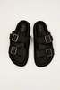 St. Agni Double Buckle Slides - Black - Thumbnail 3
