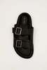 St. Agni Double Buckle Slides - Black - Thumbnail 4