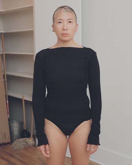 Baserange Long Sleeve Bamboo Rib Tee - Aural | Garmentory