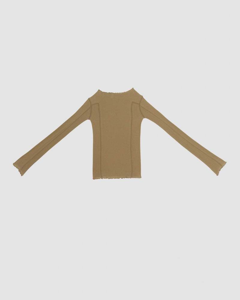 BASERANGE LONG SLEEVE TEE ブラウンXS BASERANGE LONG SLEEVE TEE ブラウンXS