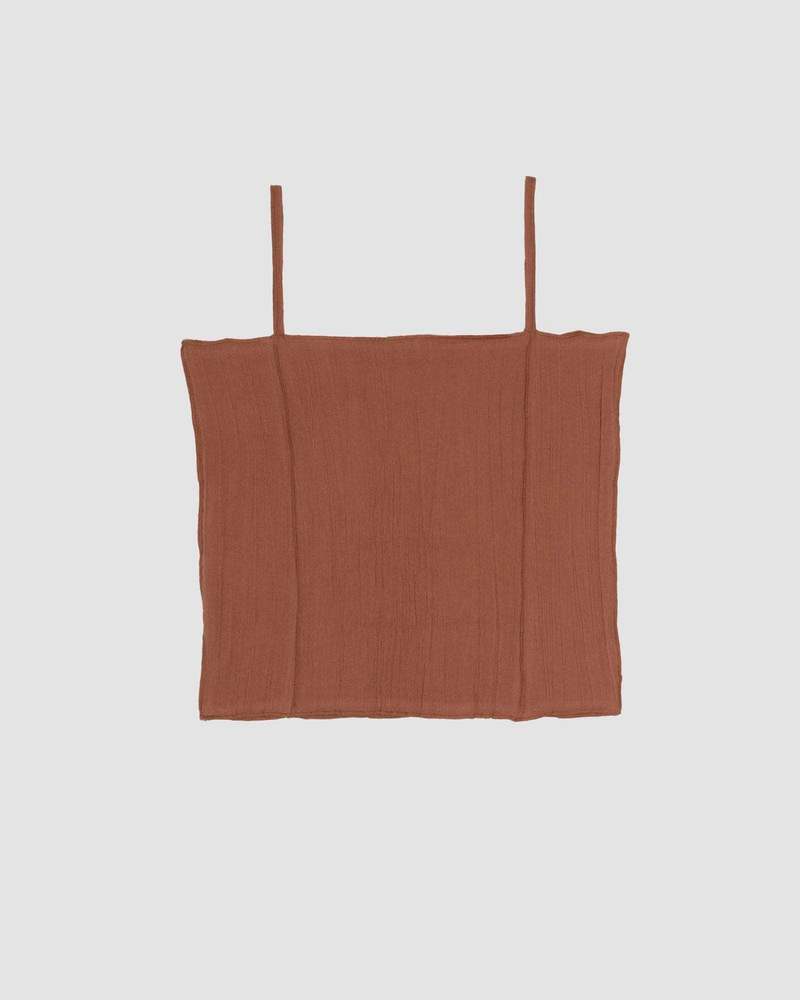 トップス baserange Shok Top Acacia Shok Slip Top in Brick | Crinkle linen | en | Baserange