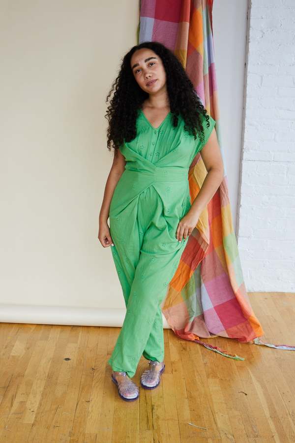 Rujuta Sheth Venus Wrap Jumper - Green Flash