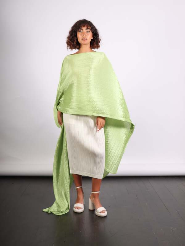 Pleats Please by Issey Miyake Madame T Stole - Pale Green | Garmentory