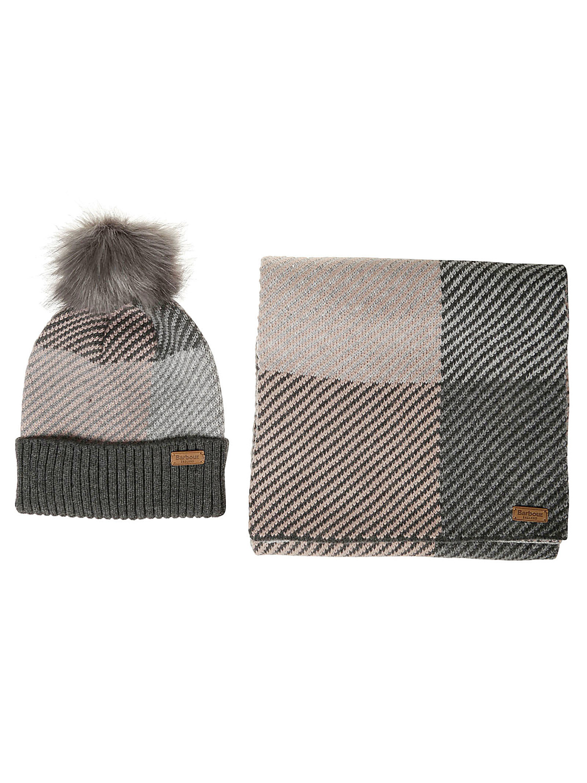 Barbour NYLA BEANIE SCARF GIFT SET GY11 PEARL GREY Garmentory