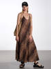 MARTA Leopard Strap Dress - Brown - Thumbnail 1