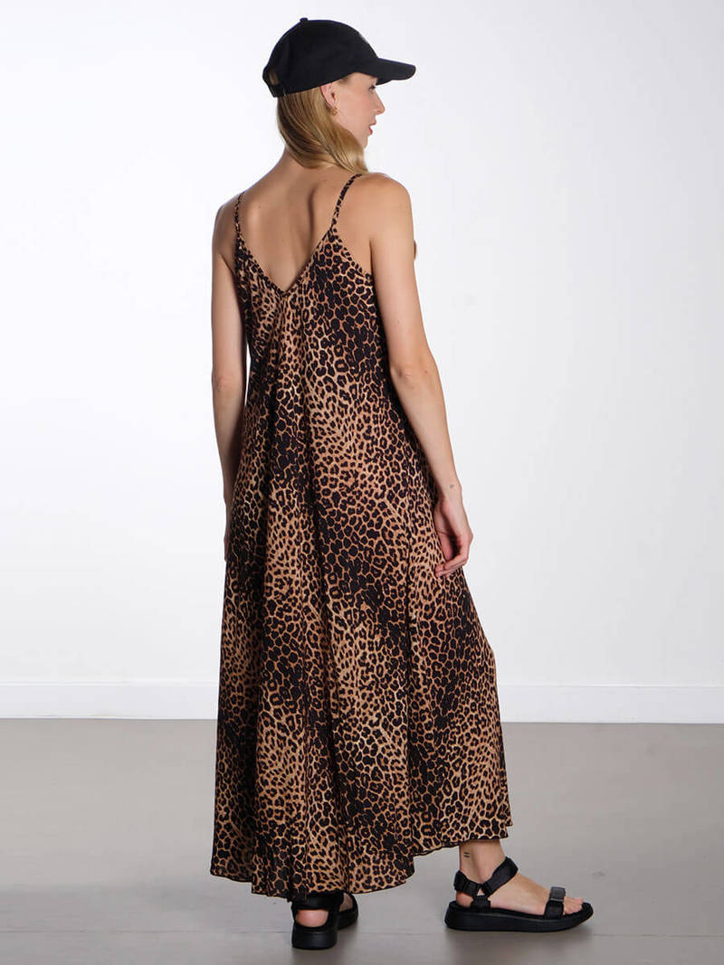 MARTA Leopard Strap Dress - Brown