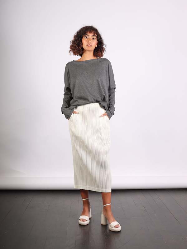ISSEY MIYAKE PLEATS PLEASE ロングスカート 白 Pleats Please by Issey Miyake Thicker Bottoms Skirt - Off White