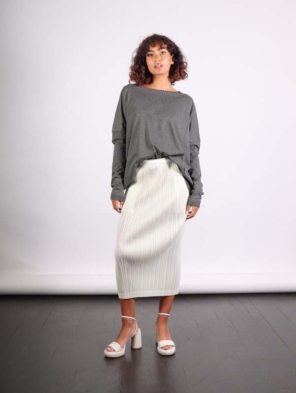 ワンピース ISSEY MIYAKE Women Mid Skirts IM48KT353 05 WHITE Pleats Please by Issey Miyake Thicker Bottoms Skirt - Off