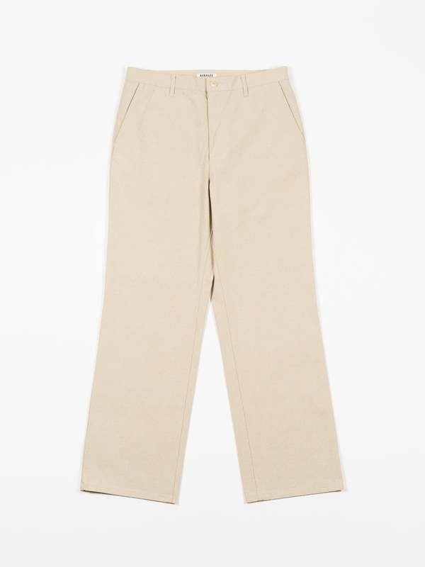 Auralee Washed Hard Twist Canvas Pants - Khaki Beige | Garmentory