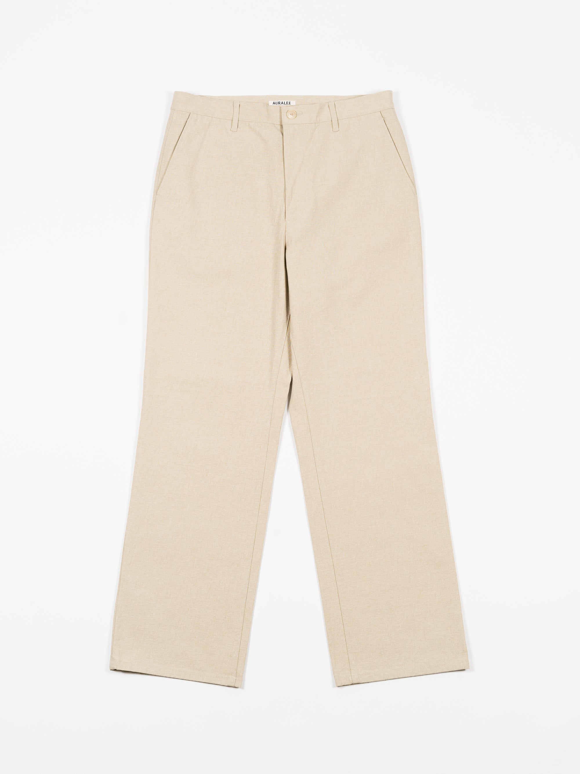 Auralee Washed Hard Twist Canvas Pants - Khaki Beige | Garmentory