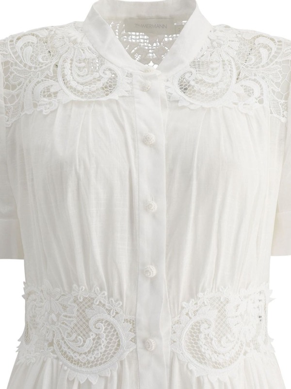Zimmermann Pop Lace Trimmed Midi Dress - Ivory | Garmentory