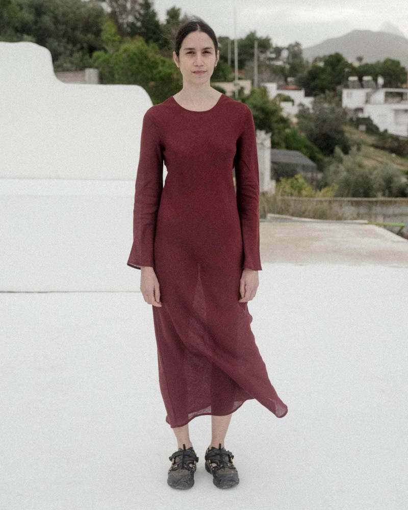 Baserange Dydine Fine Linen Long Sleeve Dress | Garmentory
