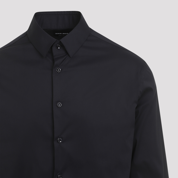 armani black dress shirt Black Emporio Armani Black Men Black Shirt MAL0086BL main image 1