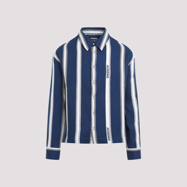 Jacquemus La Chemise Papier - Jacquard Logo Stripes White | Garmentory