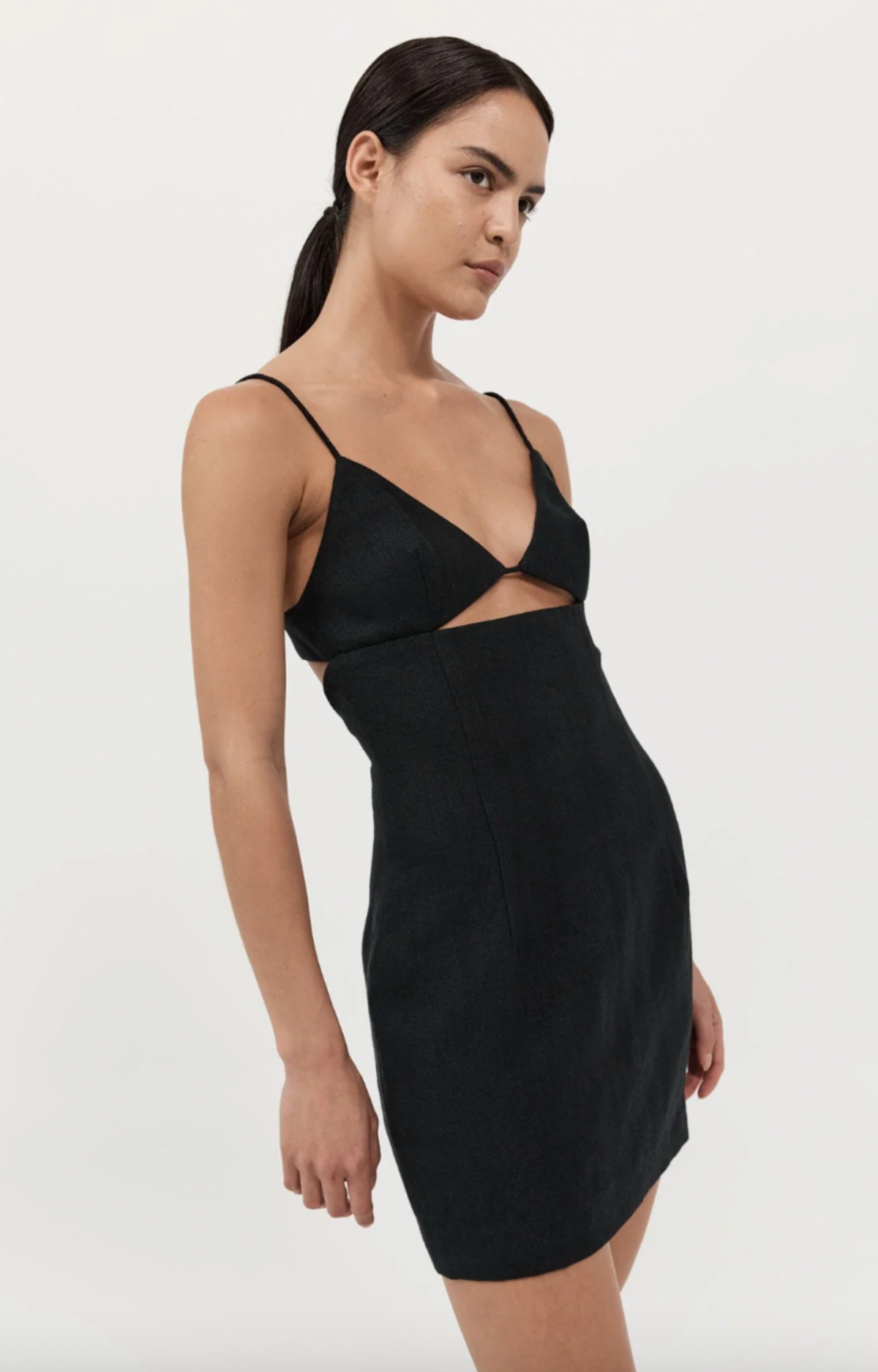 St. Agni Linen Bra Mini Dress - Black St. Agni Linen Bra Mini Dress - Black