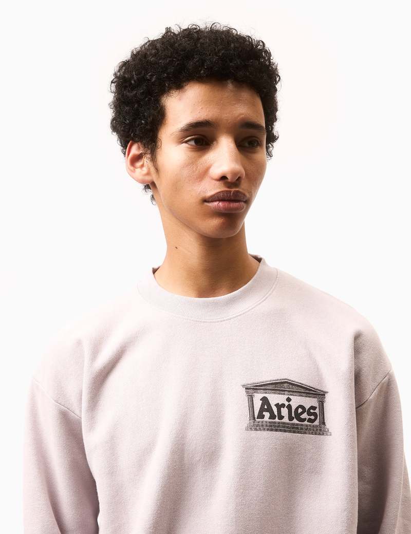 【ARIES】Aged Premium Temple Sweatshirt / LILAC Aries Premium Temple Sweatshirt Lilac Men's - SS22 - US