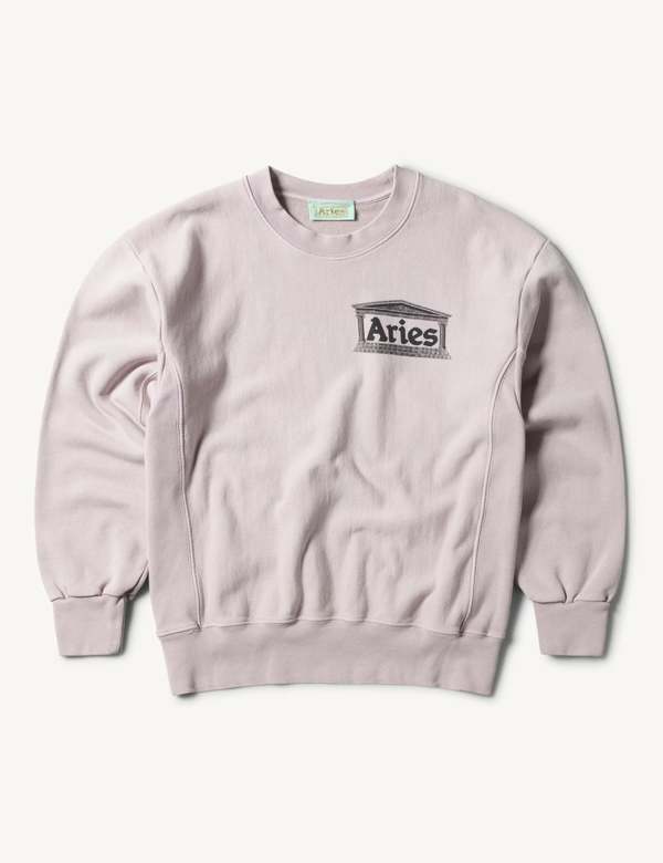 【ARIES】Aged Premium Temple Sweatshirt / LILAC Aries Arise Aged Premium Temple Sweatshirt - Lilac | Garmentory
